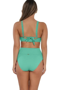 Sunsets Aqua Mist Sandbar Rib Hannah High Waist Bottom