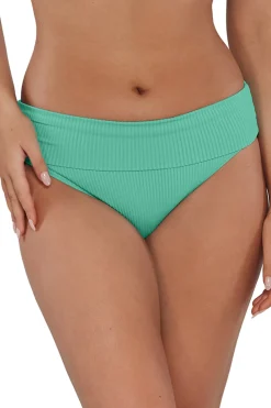 Sunsets Aqua Mist Sandbar Rib Hannah High Waist Bottom