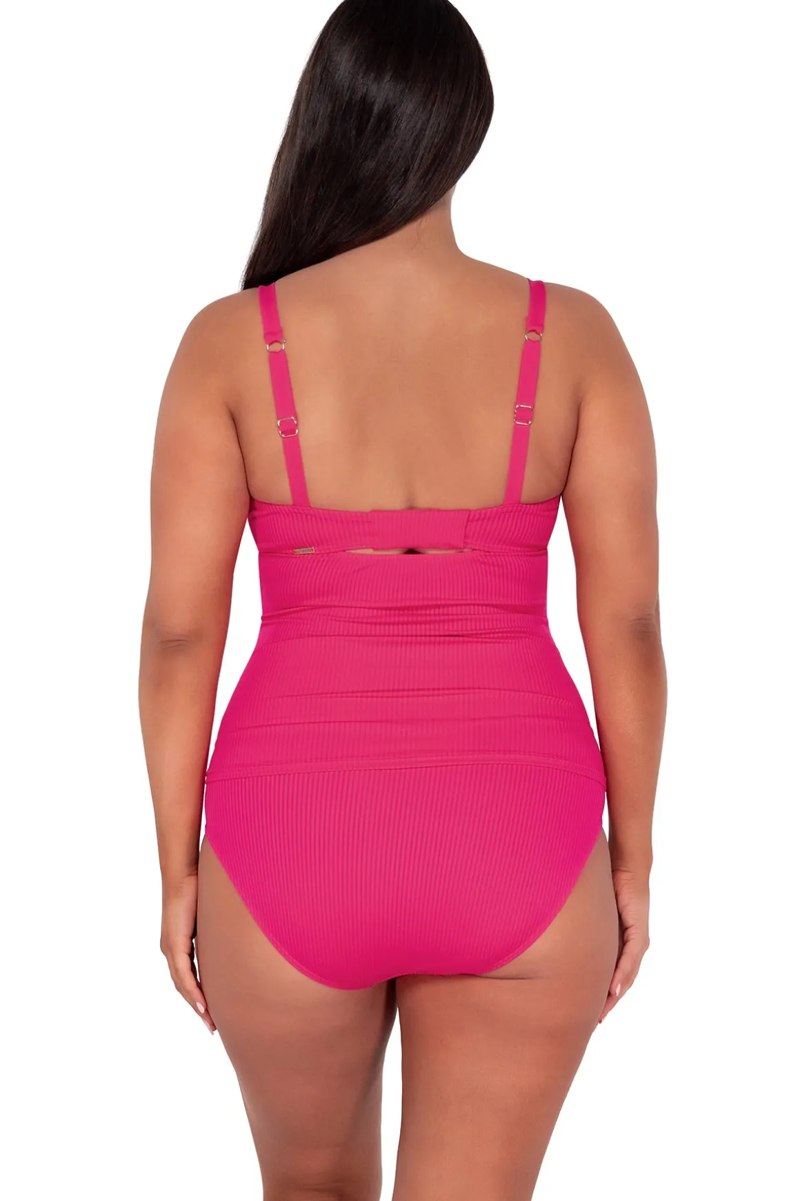 Sunsets Begonia Sandbar Rib Zuri V-Wire Tankini Top