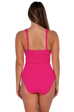 Sunsets Begonia Sandbar Rib Elsie Tankini Top