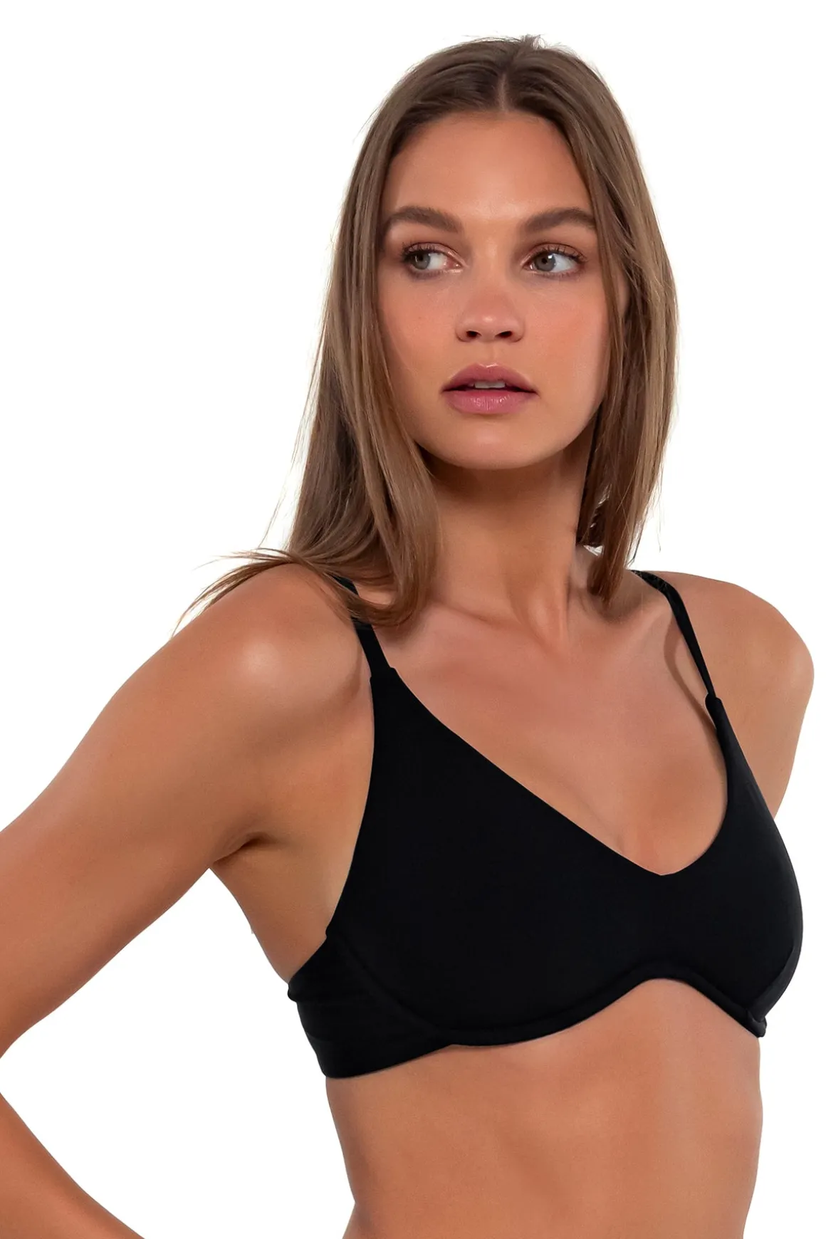 Sunsets Black Brooke U-Wire Top