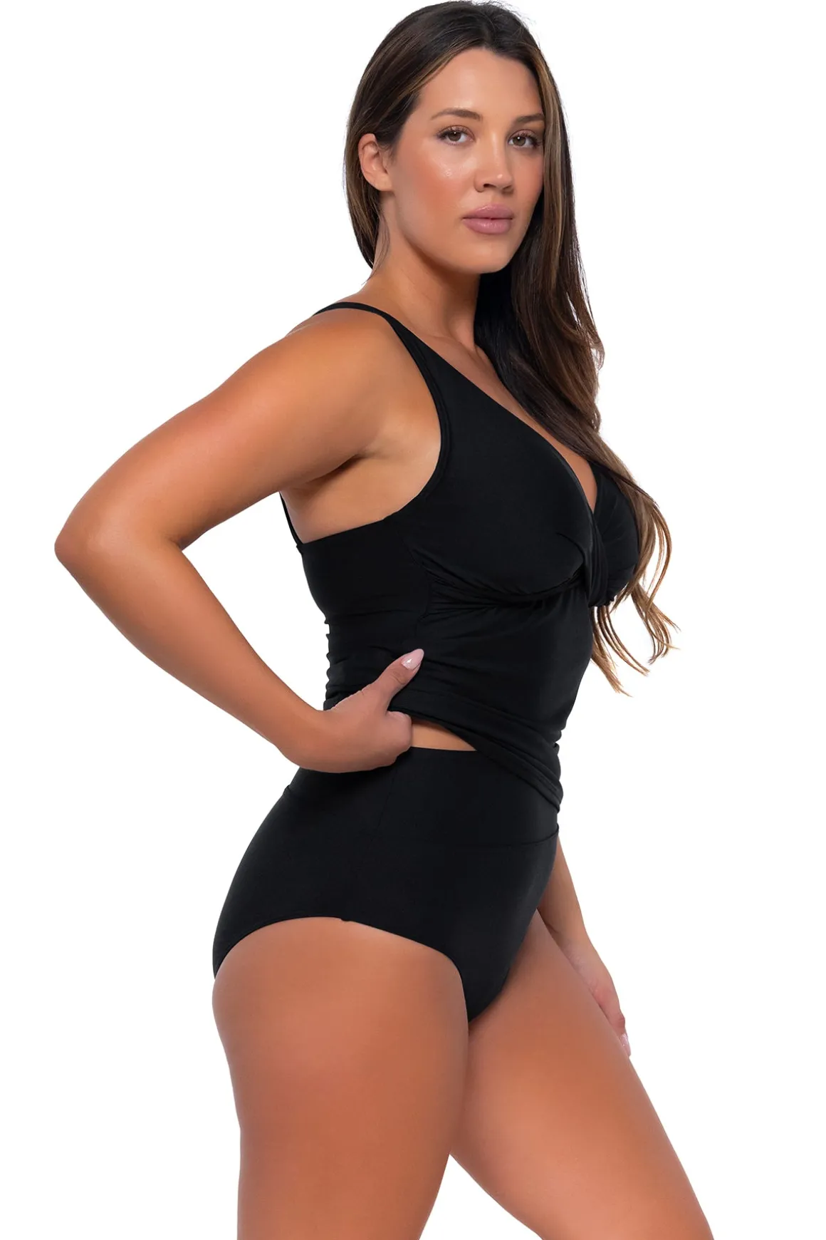 Sunsets Black Elsie Tankini Top