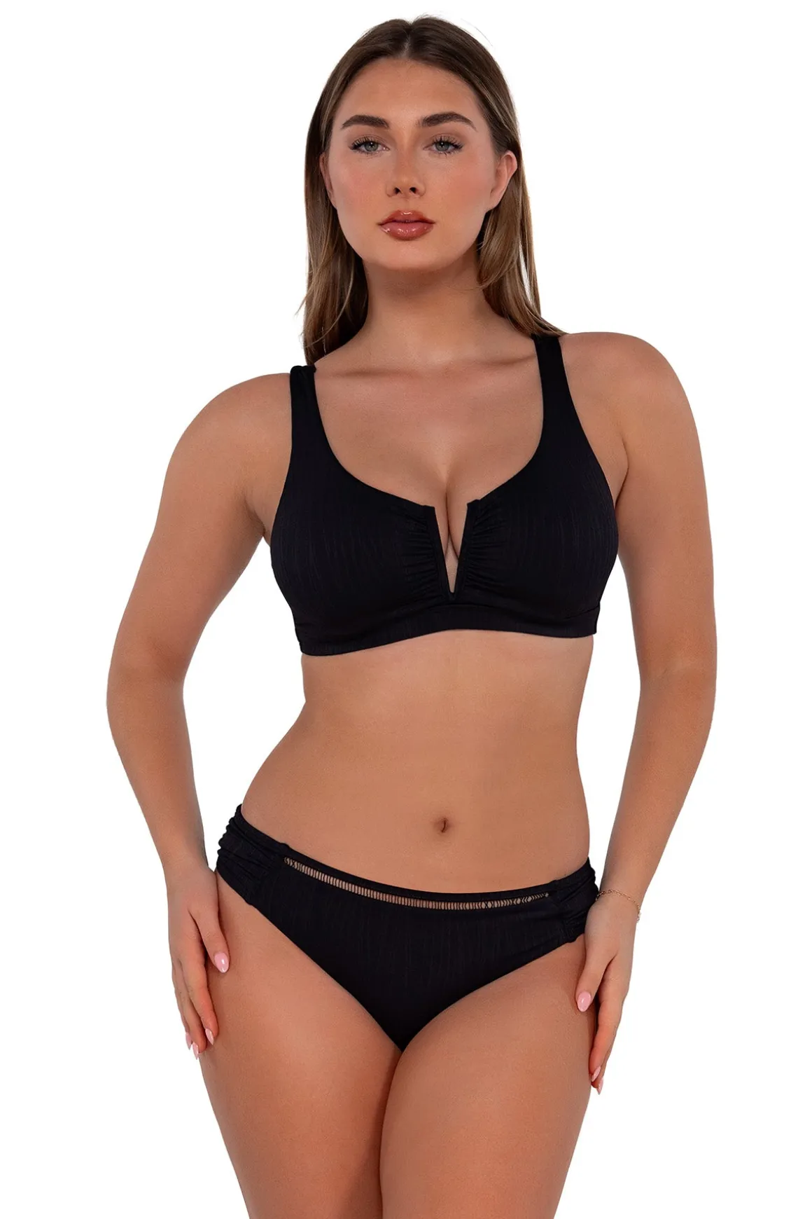 Sunsets Black Seagrass Texture Vienna V-Wire Top