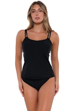 Sunsets Black Taylor Tankini Top