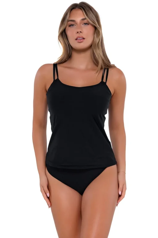 Sunsets Black Taylor Tankini Top