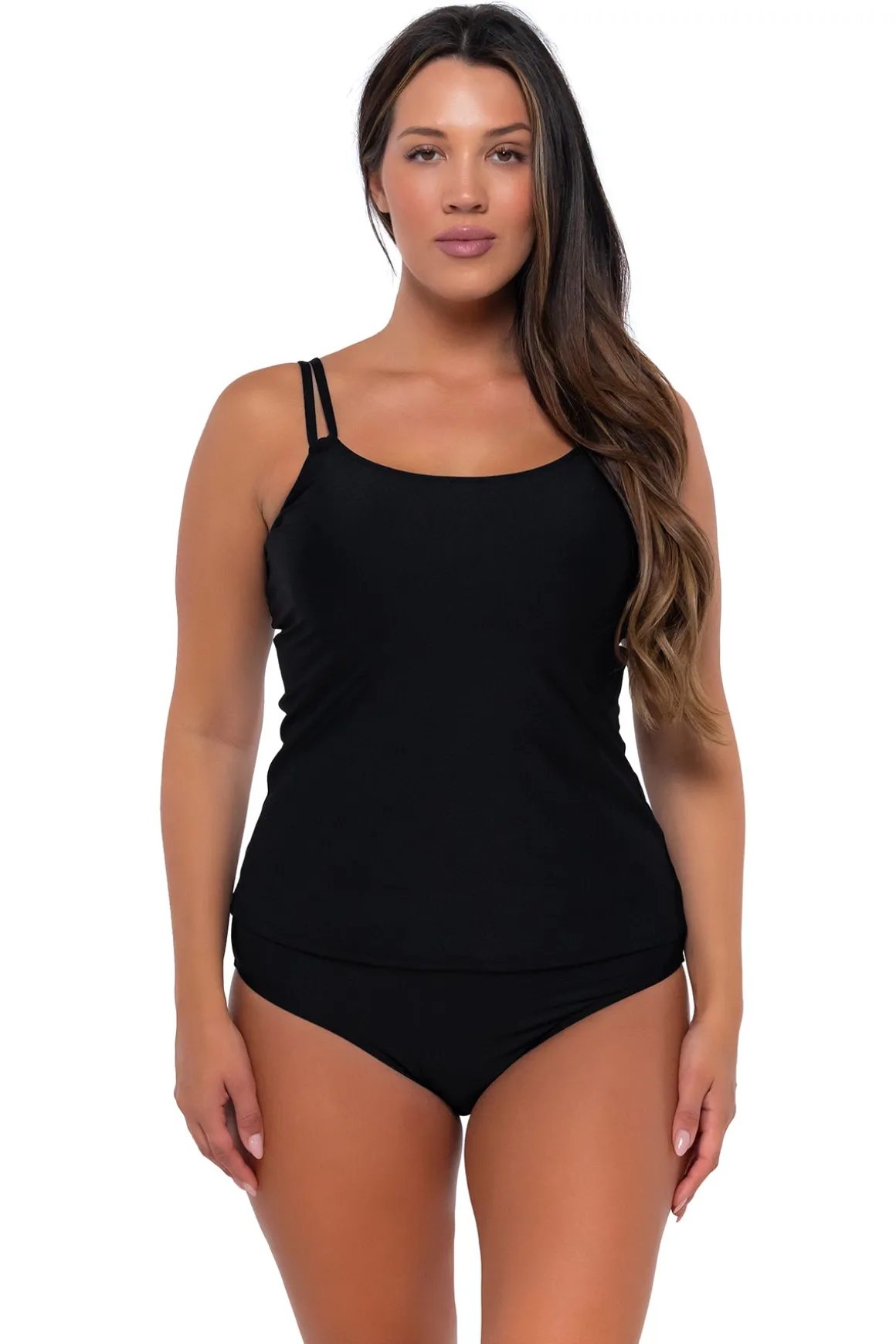 Sunsets Black Taylor Tankini Top