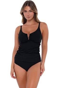 Sunsets Black Zuri V-Wire Tankini Top