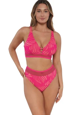 Sunsets Blushing Palms Sandbar Rib Annie High Waist Bottom