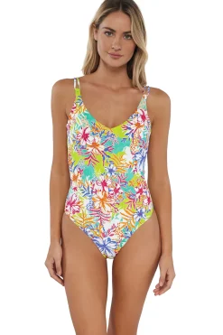 Sunsets Botanical Bliss Sandbar Rib Veronica One Piece