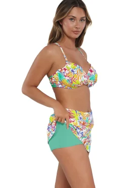 Sunsets Botanical Bliss Sandbar Rib Sporty Swim Skirt