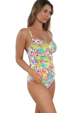 Sunsets Botanical Bliss Sandbar Rib Serena Tankini Top