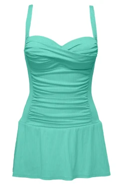 Sunsets Escape Aqua Mist Sandbar Rib Sienna Swim Dress