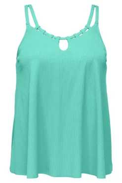 Sunsets Escape Aqua Mist Sandbar Rib Sadie Tankini Top