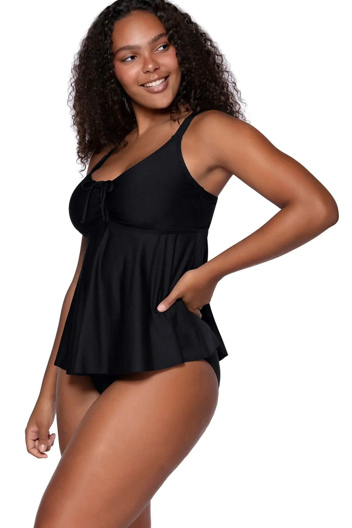 Sunsets Escape Black Marin Tankini Top