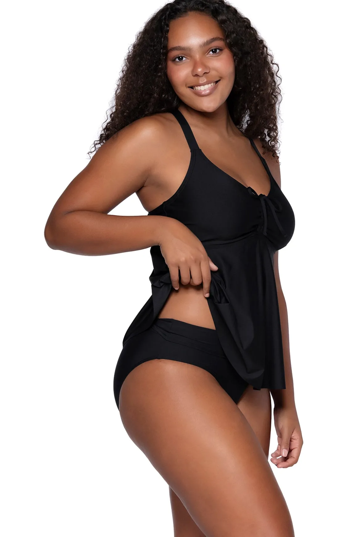 Sunsets Escape Black Marin Tankini Top