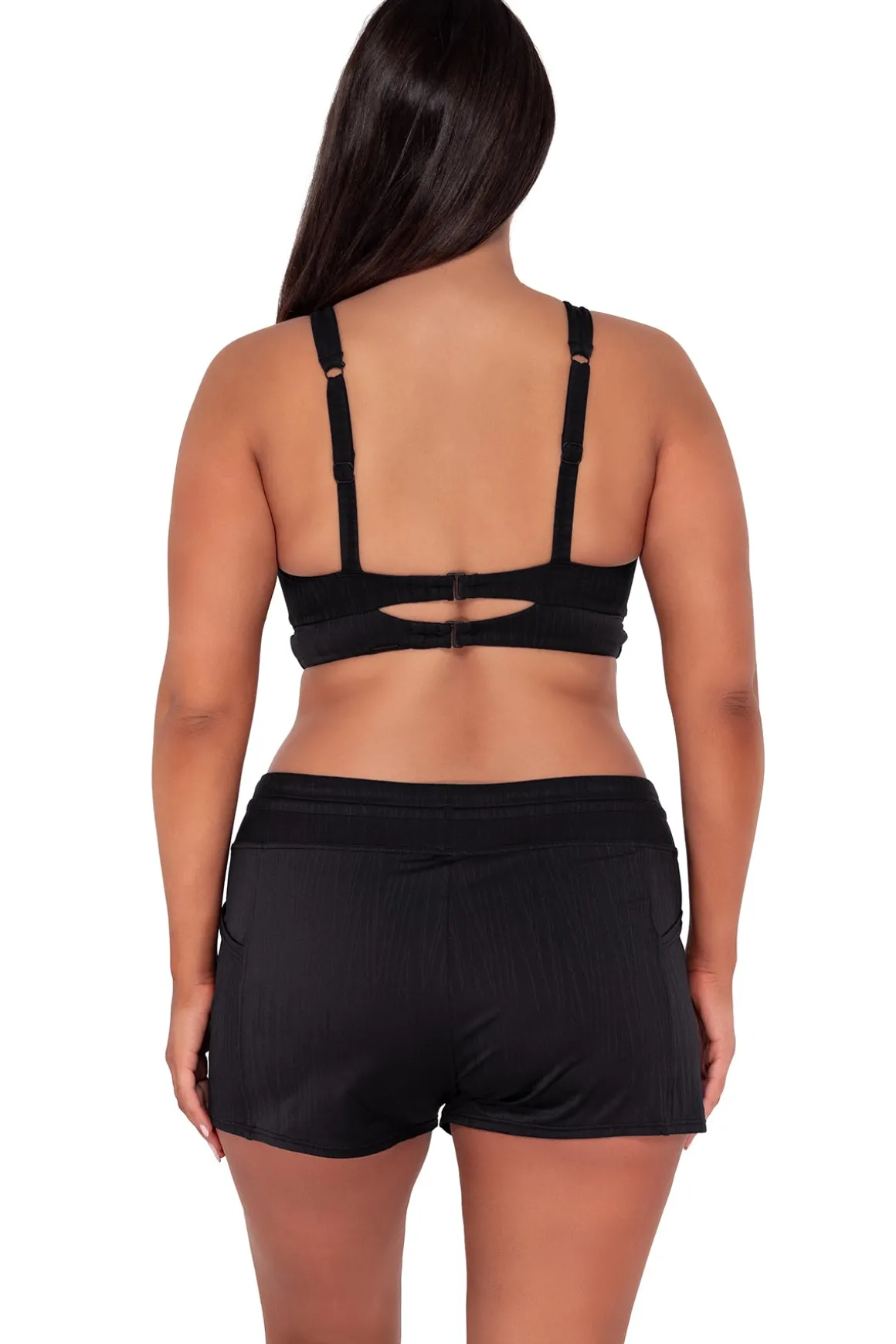 Sunsets Escape Black Seagrass Texture Laguna Swim Short