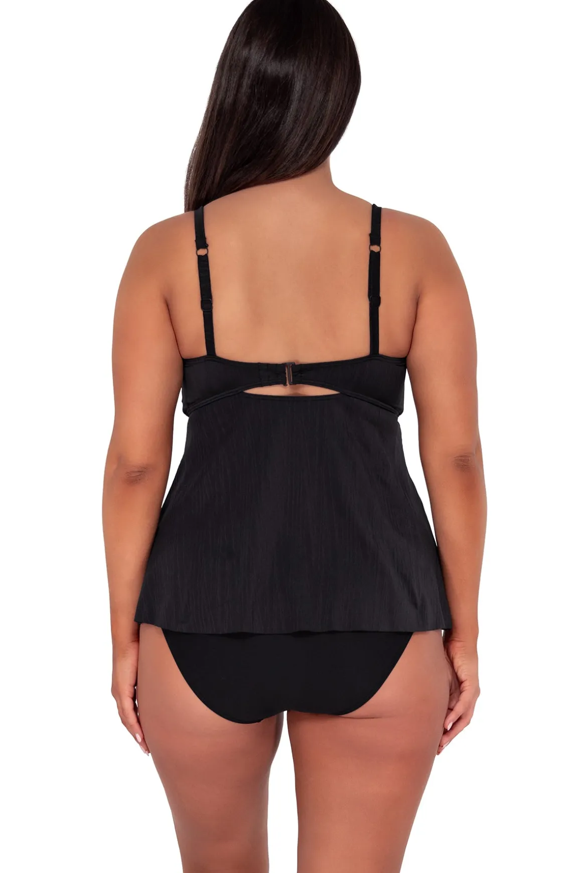 Sunsets Escape Black Seagrass Texture Tori Tankini Top