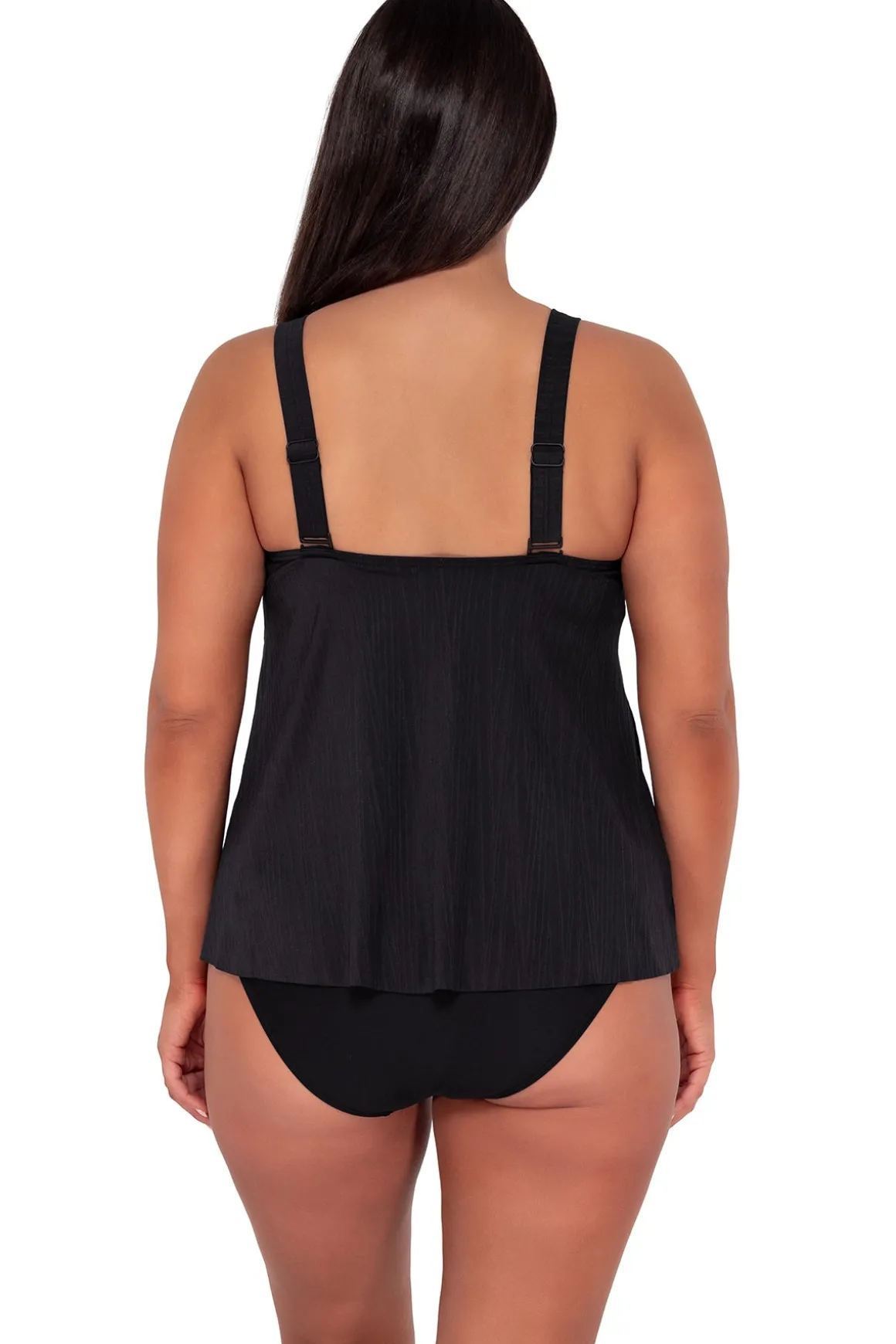 Sunsets Escape Black Seagrass Texture Sadie Tankini Top