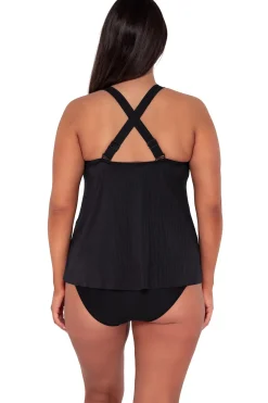 Sunsets Escape Black Seagrass Texture Sadie Tankini Top