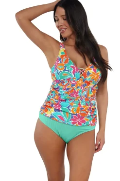 Sunsets Escape Festive Floral Sandbar Rib Emerson Tankini Top