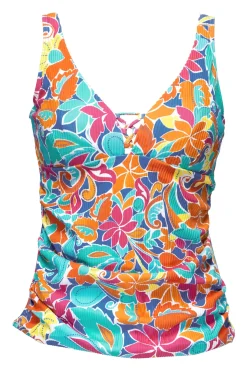 Sunsets Escape Festive Floral Sandbar Rib Emerson Tankini Top
