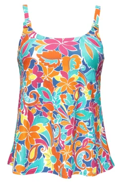 Sunsets Escape Festive Floral Sandbar Rib Jenna Tankini Top