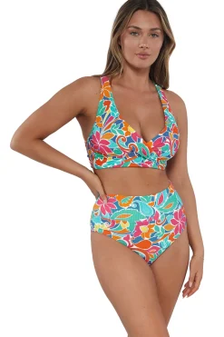 Sunsets Festive Floral Sandbar Rib Hannah High Waist Bottom