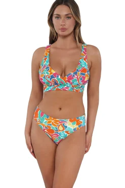 Sunsets Festive Floral Sandbar Rib Hannah High Waist Bottom