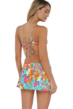 Sunsets Festive Floral Sandbar Rib Sporty Swim Skirt