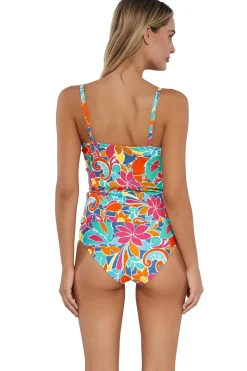 Sunsets Festive Floral Sandbar Rib Simone Tankini Top