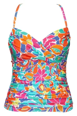 Sunsets Festive Floral Sandbar Rib Simone Tankini Top