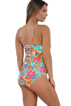 Sunsets Festive Floral Sandbar Rib Serena Tankini Top