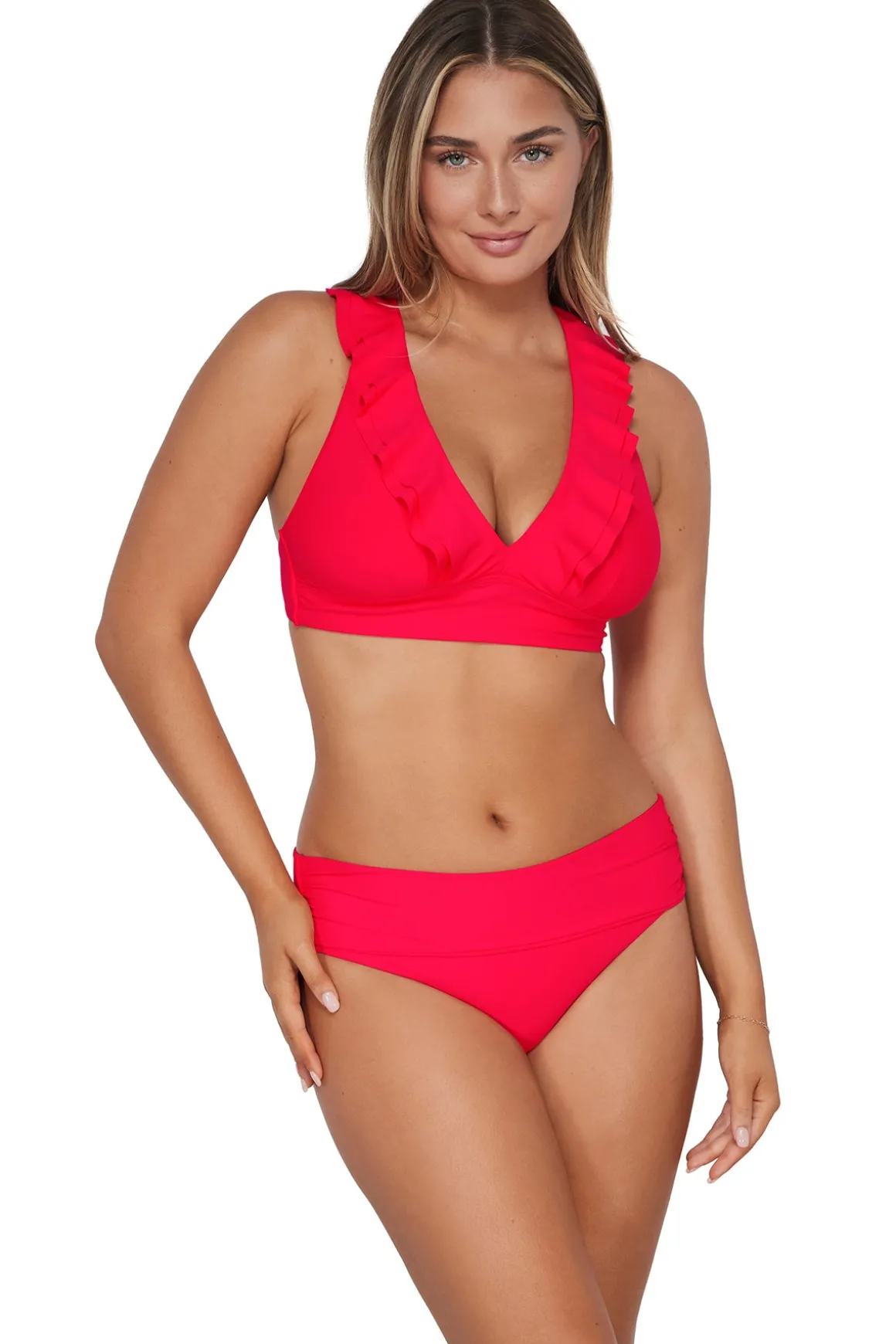 Sunsets Geranium Capri High Waist Bottom
