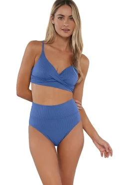 Sunsets Harbor Blue Sandbar Rib Hannah High Waist Bottom