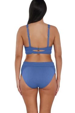 Sunsets Harbor Blue Sandbar Rib Hannah High Waist Bottom