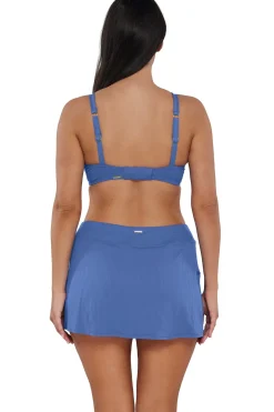 Sunsets Harbor Blue Sandbar Rib Sporty Swim Skirt