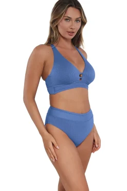 Sunsets Harbor Blue Sandbar Rib Annie High Waist Bottom